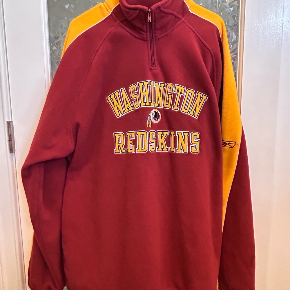 Reebok Red and Gold Zip Up Sweater